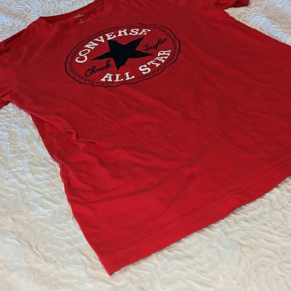 Converse Kids' Chuck Logo Patch T-Shirt Red Size Large - Picture 2 of 4